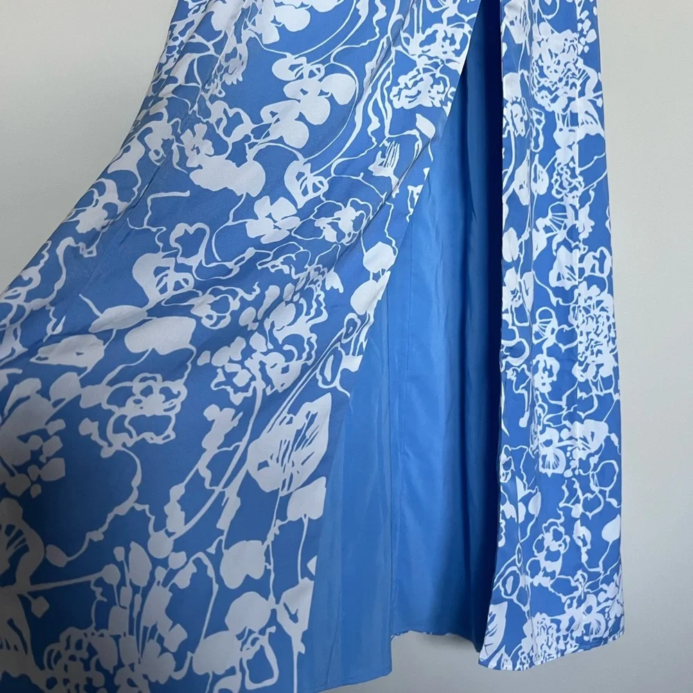 abercrombie off shoulder camille maxi dress in french blue floral